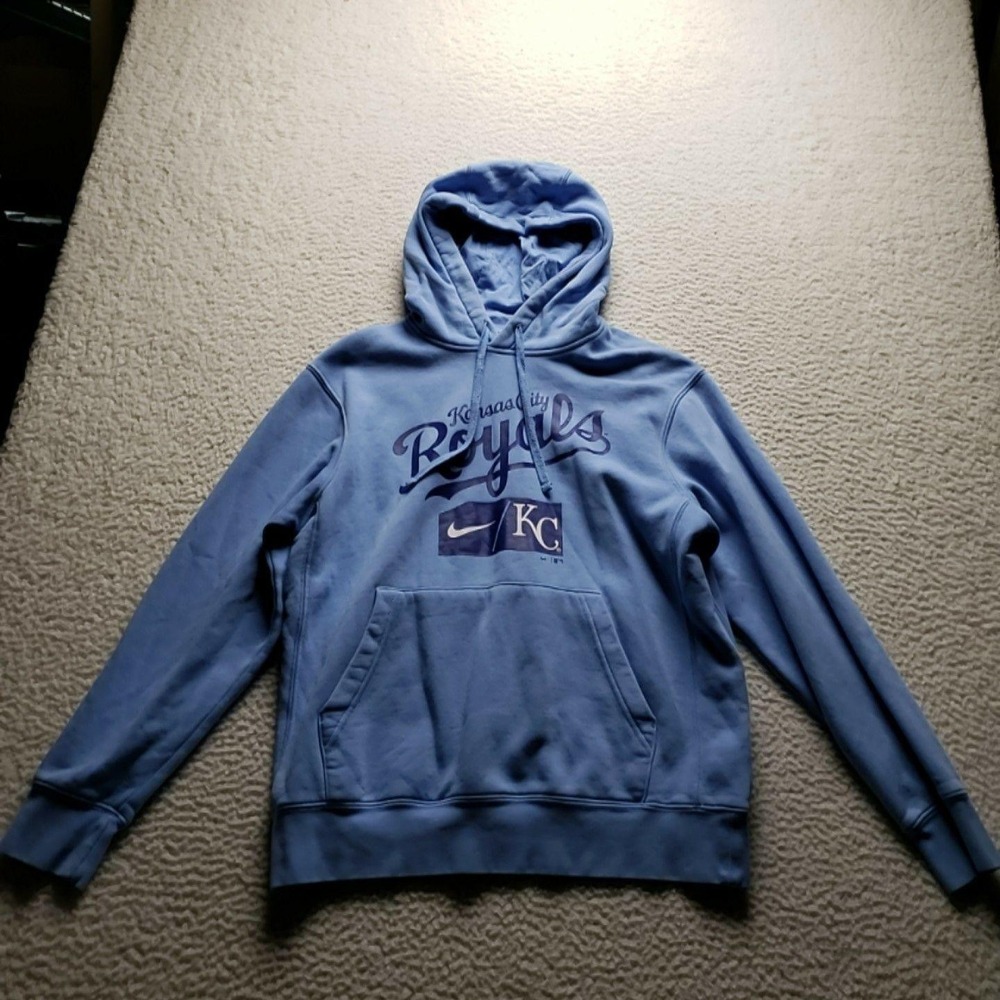 Kansas City Royals Hoodie Mens Medium Blue MLB Baseball Nike Pullover Sweatshirt